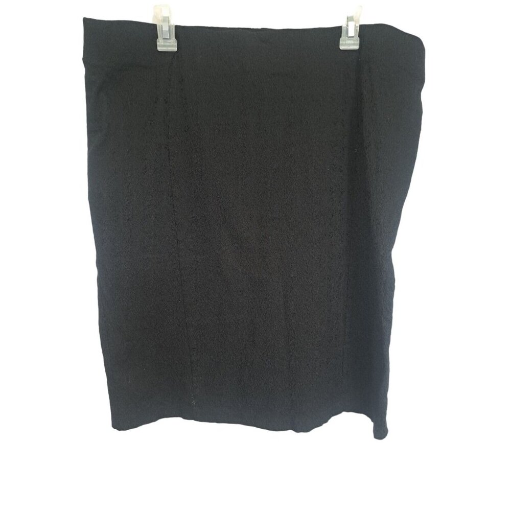 CATO Skirt Elastic Waist Textured Knee Length Pencil Straight Black Plus Sz 24W